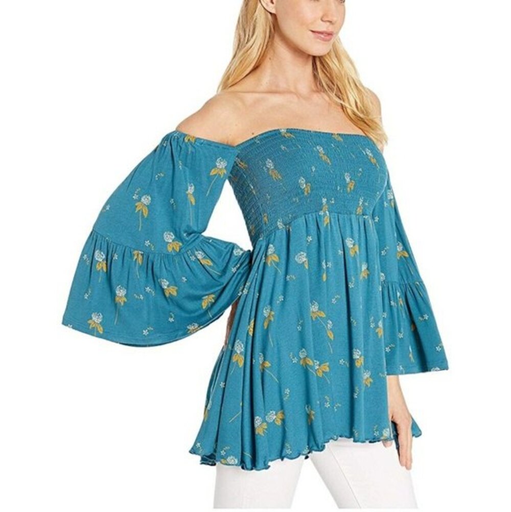 Free People Lana Tunic In Ocean Blue XS